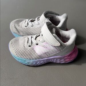 New Balance Kids' Gray and Pink Sneakers